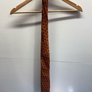 Orange Polka Dot Men's Tie with Blue Dots